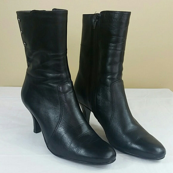 Vigotti black leather high heel boots - Picture 5 of 8